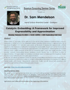 Catalytic Embedding: A Framework for Improved Expressibility and Approximation Assistant by Sam Mendelson of NSWC Dahlgren